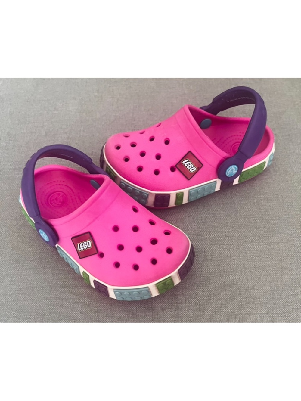 Crocs Toddler Legos Pink Crocs Little Girls Size C 8 9 EUC Shoes